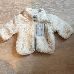 GAP Cream Sherpa Jacket with Zip Pocket